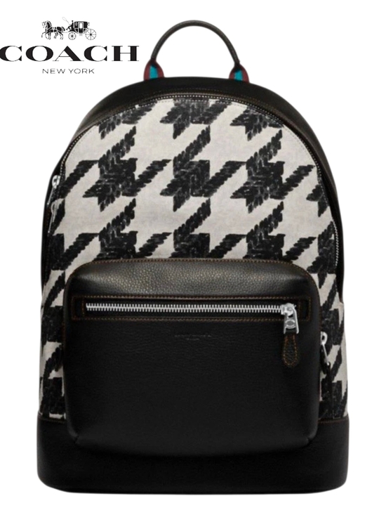 Coach Other - Coach West Houndstooth Print Backpack w/ Leather Trim CJ514 (Retail $550)